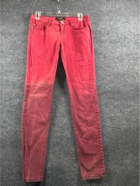 Karma Blue Womens Skinny Jeans Size 7 Red Stretch Denim Pant